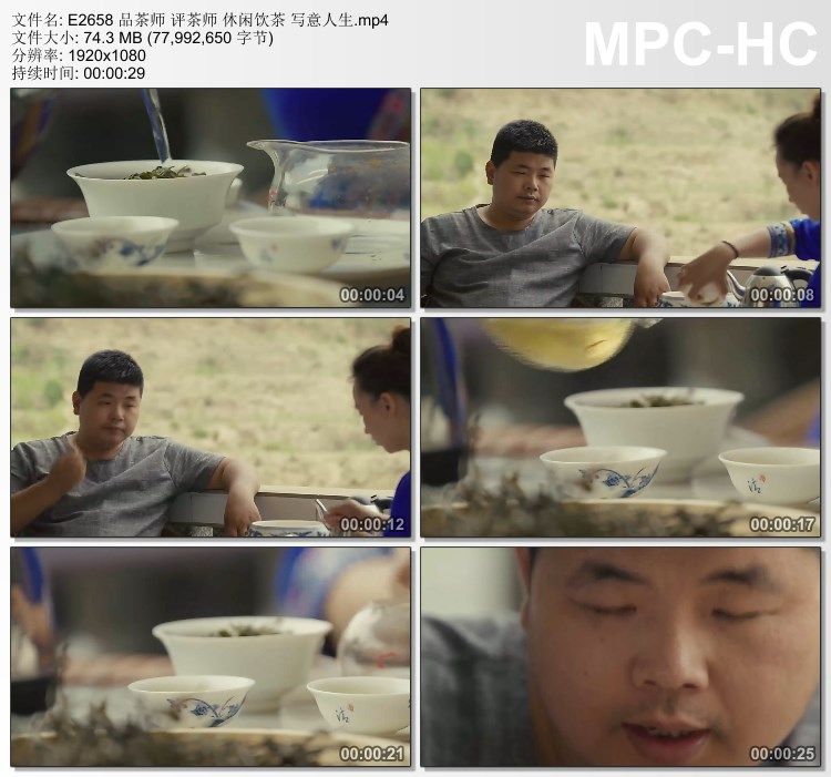 品茶师评茶师休闲饮茶 写意人生 实拍动态视频素材
