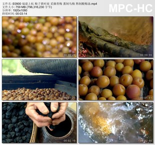 福建上杭梅子黄时雨 采摘青梅 熏制乌梅 熬制酸梅汤 实拍视频素材