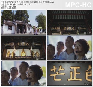 安徽合肥包公祠导游向游客解说景点视频 清官包拯 高清视频素材