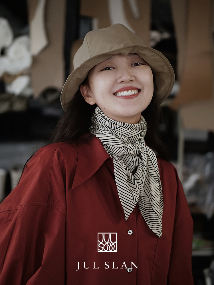 JULSLAN丝网印时髦手绘原创丝巾