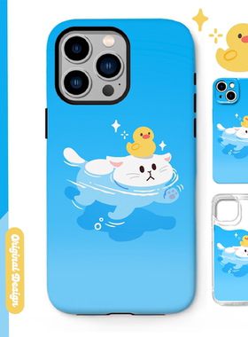 别动小行星|游泳猫原创iPhone16手机壳13promax14亚克力防摔个性潮可爱适用苹果15xs华为mate60pro小米vivo
