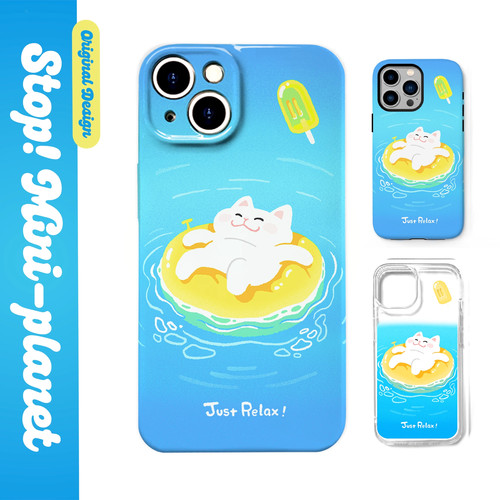 别动小行星｜泳圈猫原创iPhone14手机壳13promax12亚克力防摔个性潮可爱适用苹果15xs华为mate60pro小米vivo