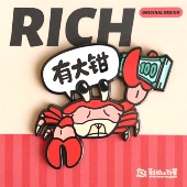 别动小行星有大钳螃蟹原创金属胸针徽章pin磁吸男女潮个性 可爱