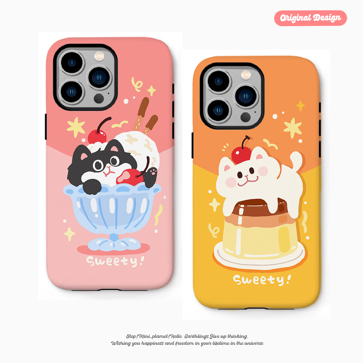 别动小行星甜品猫原创iPhone16手机壳13promax14亚克力防摔个性潮可爱适用苹果15xs华为mate60pro小米vivo