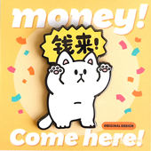 别动小行星钱来猫原创金属胸针徽章pin磁吸男女潮个性 卡通可爱