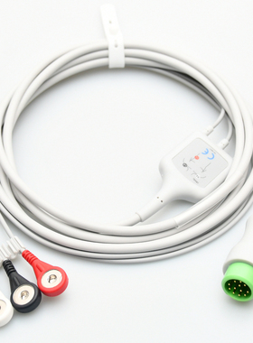 兼容迈瑞UMEC系列T5 T8监护仪心电导联线12针 3导联按扣式心电线