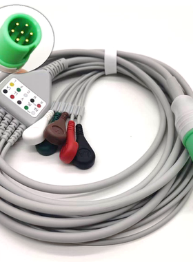 兼容康泰contec CMS7000 8000 5导心电监护仪5导心电导联线按扣式