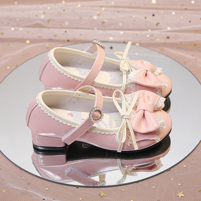 女童鞋子儿童公主小皮鞋2025春秋新款复古单鞋小女孩洛丽塔高跟鞋