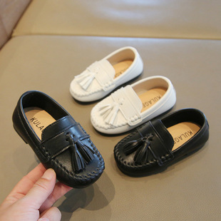 儿童豆豆鞋2025年春秋新款男童皮鞋软底宝宝单鞋女童一脚蹬休闲鞋