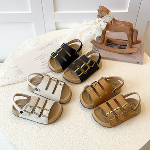 女宝宝勃肯凉鞋2026年夏天新款男童运动沙滩鞋子小童软底沙滩鞋潮