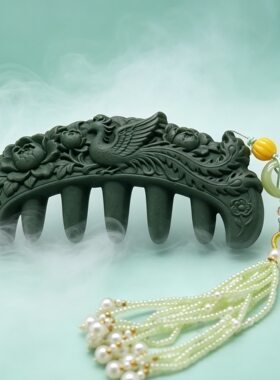 非遗合香凤穿牡丹梳子头部梳头按摩头皮女生礼物