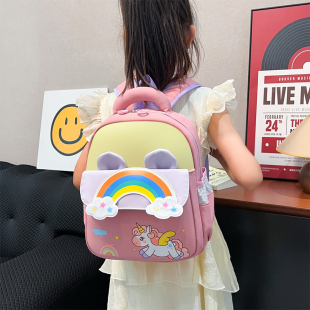 幼儿园书包女孩可爱卡通2 5岁女童双肩包出游小中班防水小背包潮