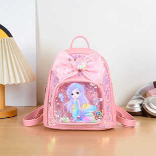 幼儿园儿童书包女孩卡通可爱公主外出1-3岁背包宝宝蝴蝶结双肩包