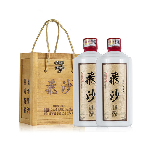 飞沙酱酒木箱 新派酱香酒 酣客君丰 53度500ml 53% 500mL*6瓶整箱
