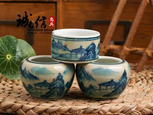 百灵鸟笼靛颏手绘鸟食碗/麻料芙蓉玉鸟食罐/景德镇食缸/配件