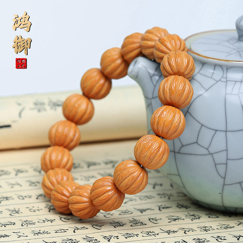 猴头聚宝盆雕刻金丝十二棱手串猴头核桃文玩男女单圈百搭盘完把件