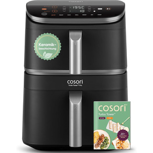 空气电炸锅10.8L Pro陶瓷金属双腔区塔式 100%德国代购 进口COSORI