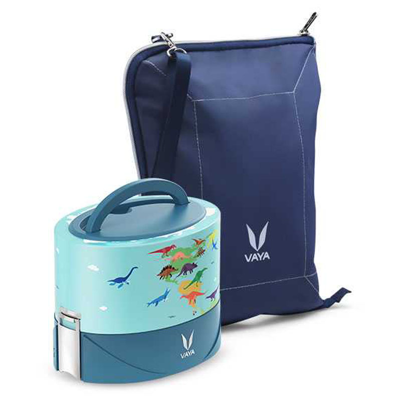 100%美国代购进口Vaya Tyffyn双层不锈钢防漏保温饭盒学生便当盒
