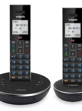 100%美国代购进口VTech DECT 6.0降噪呼叫拦截数字无绳蓝牙电话机