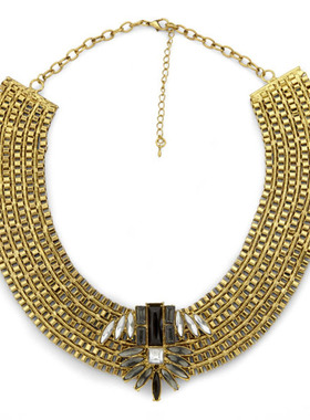 英国水钻花朵项链现货