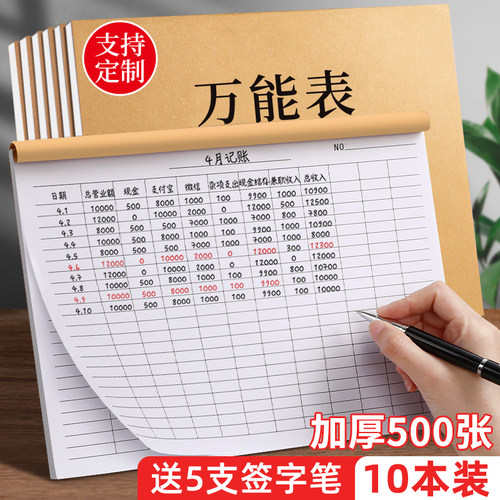 自填式万能表仓库出入库明细账本