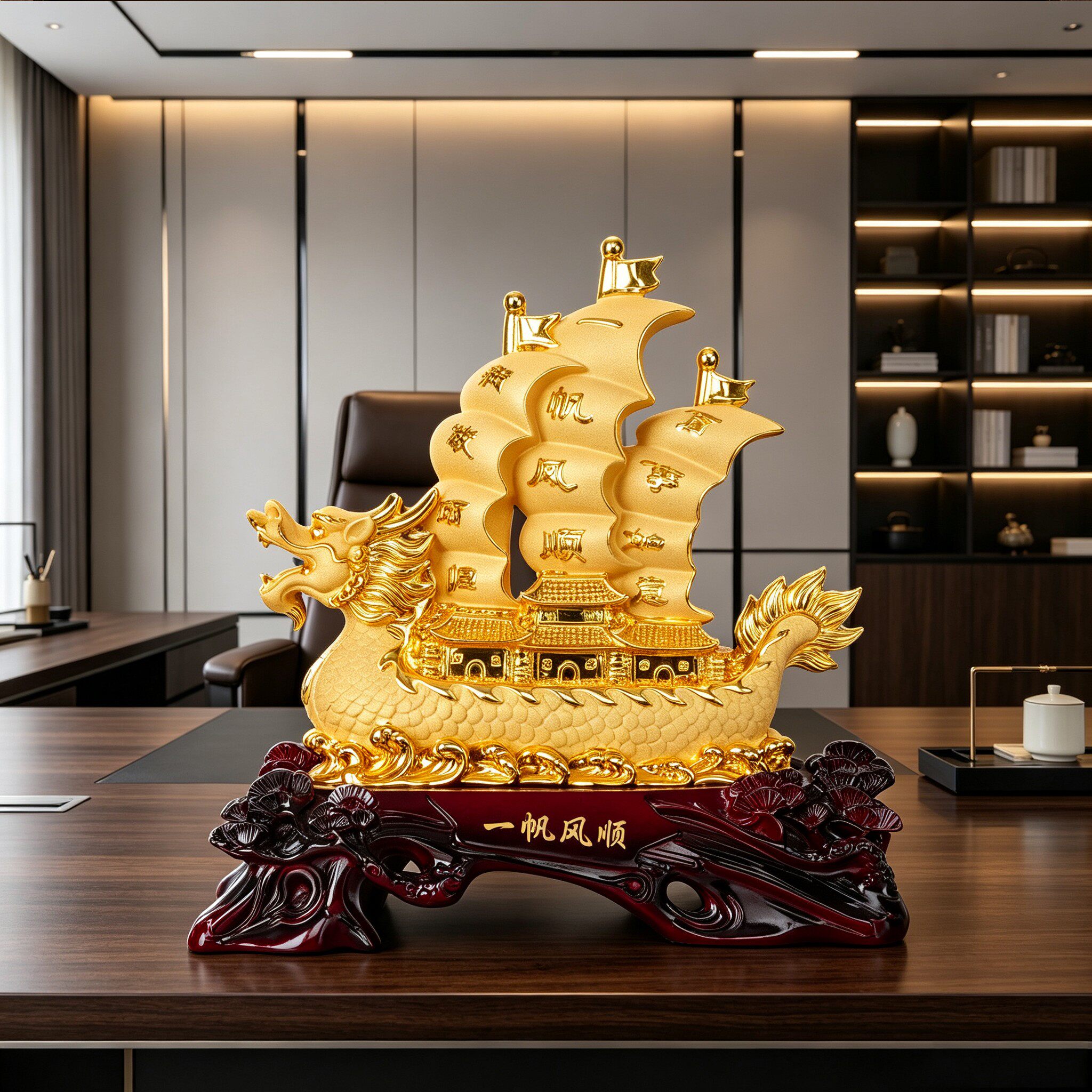 一帆风顺帆船摆件开业礼物客厅2025新款电视柜台面酒柜装饰工艺品