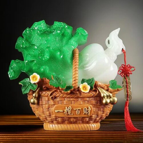 乔迁开业礼物招财白菜玉白菜摆件