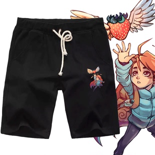 冒险小游戏蔚蓝Celeste沙盒Steam周边夏季休闲男女五分裤定制短裤