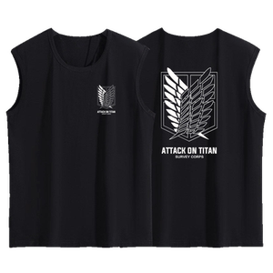 进击的巨人调查兵团宪兵团自由之翼男女夏季休闲短袖纯棉背心T恤