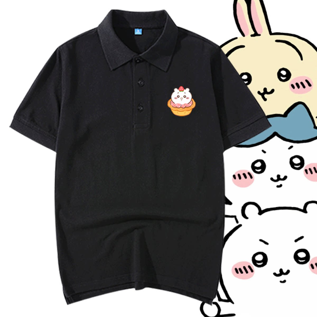 卡通chiikawa短袖t恤衫男女2025情侣休闲可定制夏休闲半袖POLO衫