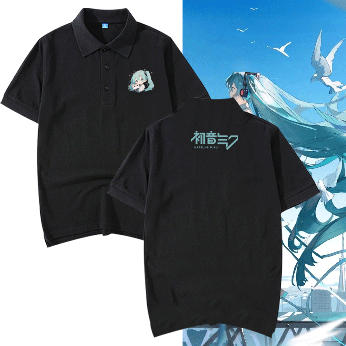 纯棉二次元日系夏休闲百搭POLO衫