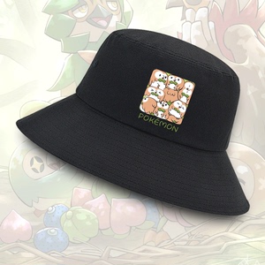 精灵宝可梦神奇宝贝木木袅卡通夏季联名男女情侣防晒盆帽渔夫帽子