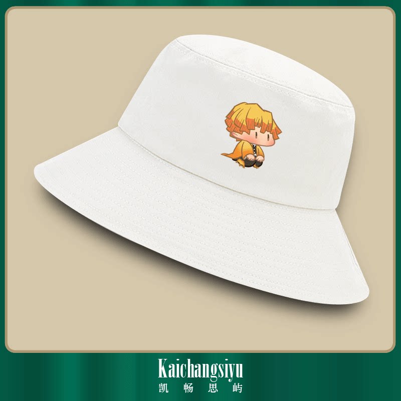 鬼灭之刃动漫人物炭治郎祢豆子q版男女情侣学生定制盆帽子渔夫帽