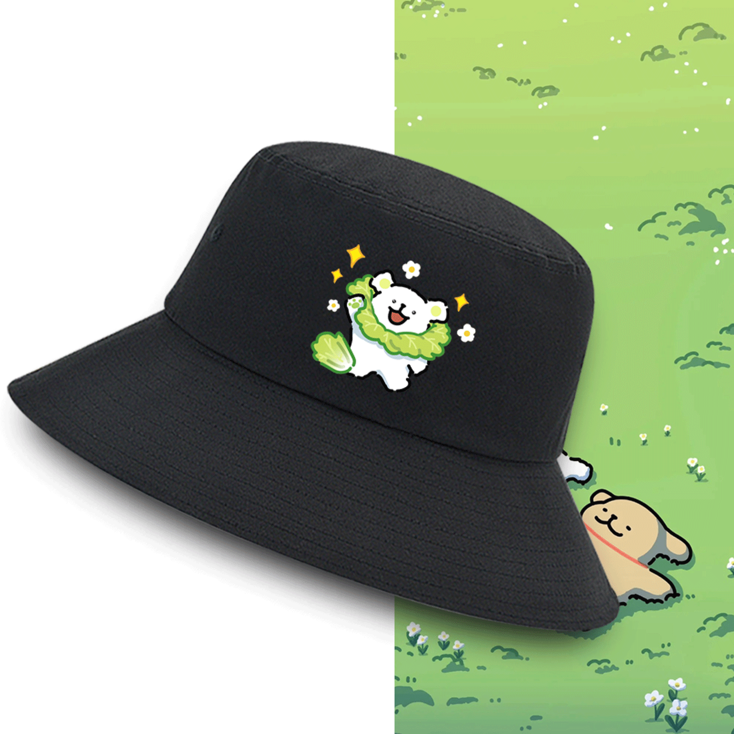 秋冬盆帽遮阳渔夫帽线条小狗联名菜狗周边卡通可爱男女情侣可定制,服饰配件/皮带/帽子/围巾,帽子,淘宝优惠券,粉丝福利购,淘宝优惠卷