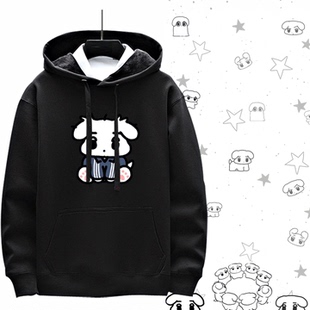 男女秋冬情侣定制连帽卫衣金玟庭金冬天咖喱狗吒aespa卡通二次元