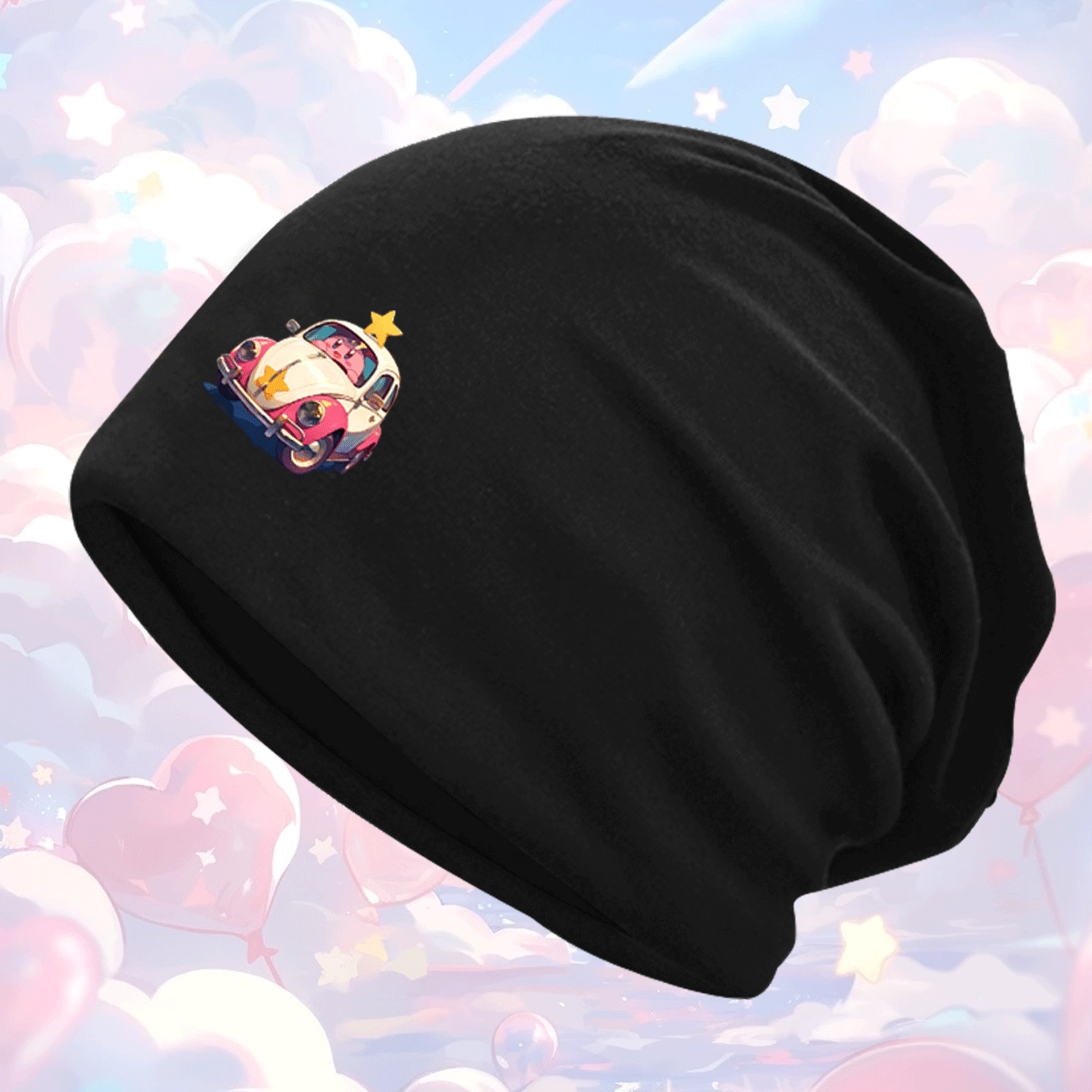 星之卡比日系动漫甲壳虫秋冬男女百搭潮头巾帽堆堆帽可定制包头帽