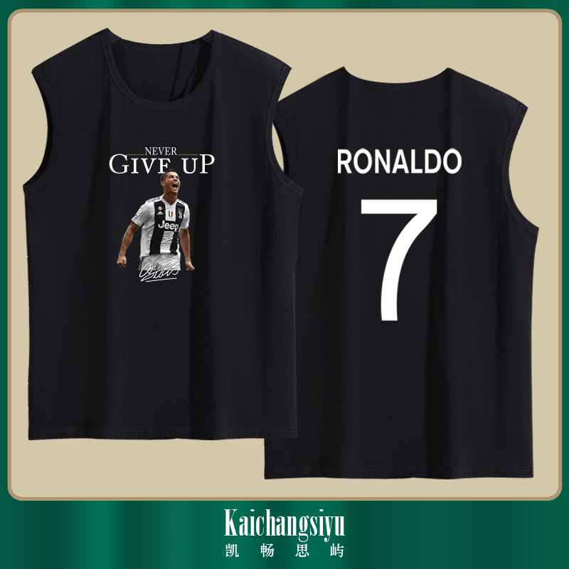 2020欧洲杯梅西C罗CR7世界杯足球衣服青少年运动纯棉无袖T恤背心