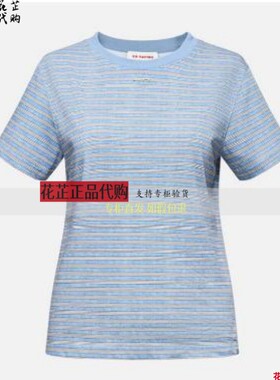 ep雅莹国内代购正品松弛感圆领蓝色条纹T恤上衣EGLEC5359A-899