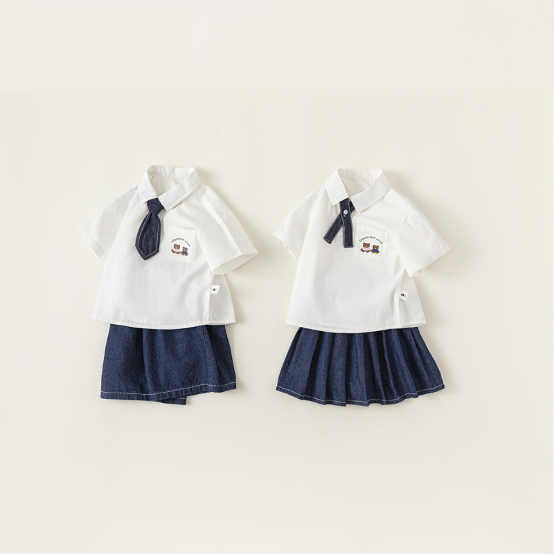 学院风童装套装男童女童班服园服