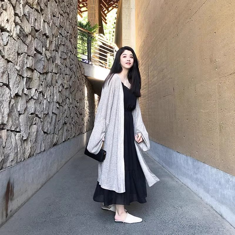 女中长款春夏百搭防晒开衫外搭薄