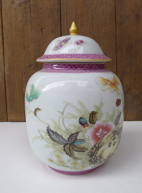 仿古陶瓷小罐 仿清乾隆雍正珐琅彩客厅桌面古典宫廷 粉彩糖果罐