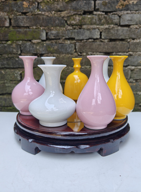 景德镇迷你插花小花瓶摆件 颜色釉窑变花器桌面玄关床头摆设装饰