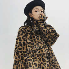 潮宽松韩版 秋冬ins原宿风中长款 2019新款 秋冬豹纹外套女欧美时尚
