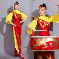 打鼓服演出服女2023新款中国风舞台立领秧歌服中老年扇子舞民族舞