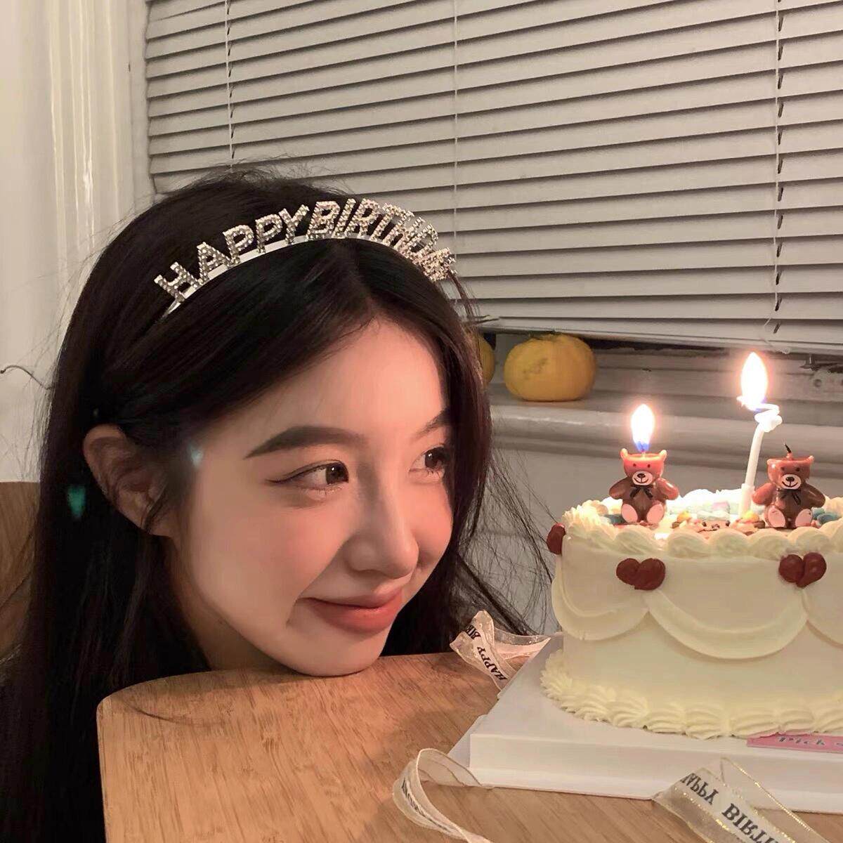生日快乐发箍发饰女HappyBirthday闪钻字母头箍成人搞怪聚会派对