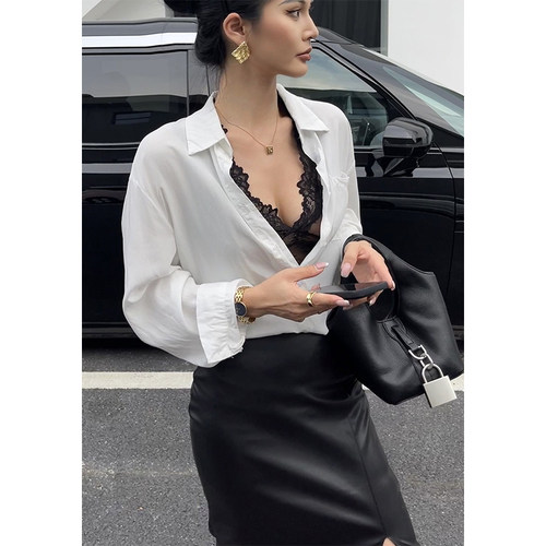 井也蕾丝花边打底衫背心女
