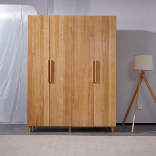 柏木衣柜全实木带腿原木新中式平开门小户型家用纯实木简约大衣橱