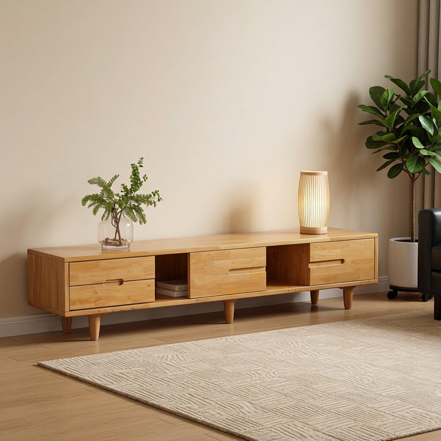 柏木电视柜客厅2026新款中式小户型家用落地实木电视机柜茶几组合