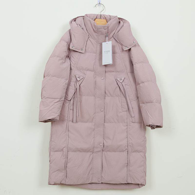 千仞岗羽绒服专柜正品女秋冬新款中长连帽加厚茧型韩版潮Y309136Y