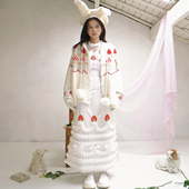 daytoday日常研究所 外套 生日快乐奶油草莓蛋糕马海毛衣针织开衫